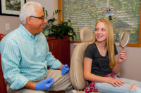 Dr. Schur with patient during initial orthodontic evaluation visit.
